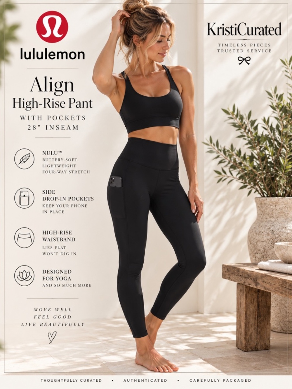 Lululemon Align High-Rise Pant with Pockets 28" Black Size 6